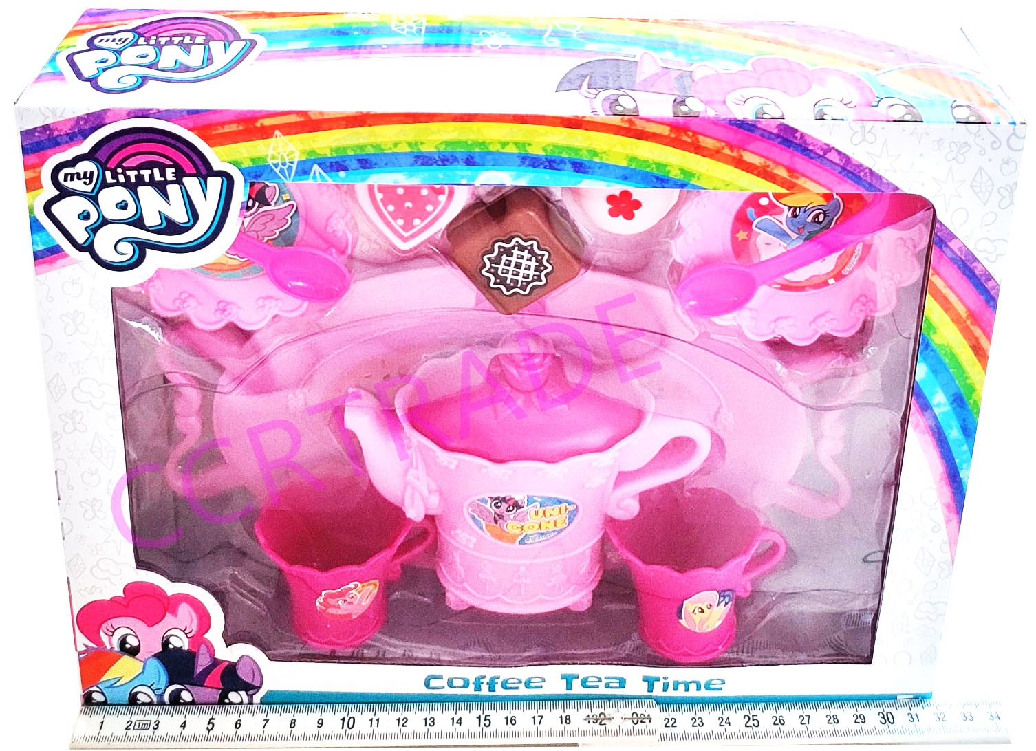 เซ็ทปาร์ตี้น้ำชาโพนี่ 11 ชิ้นกล่องใหญ่ 25.5x32 ซม.(ลิขสิทธิ์แท้)(1x3)