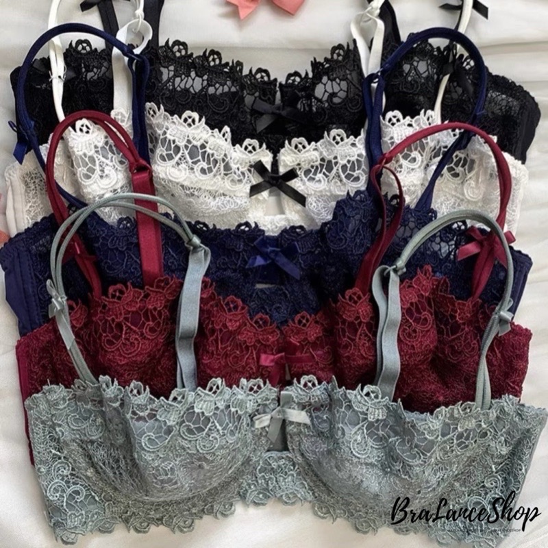 BLS✿9166 ชุดชั้นในแฟชั่น งานลูกไม้ฝรั่งเศส ทรงครึ่งเต้าเน้นเนิน