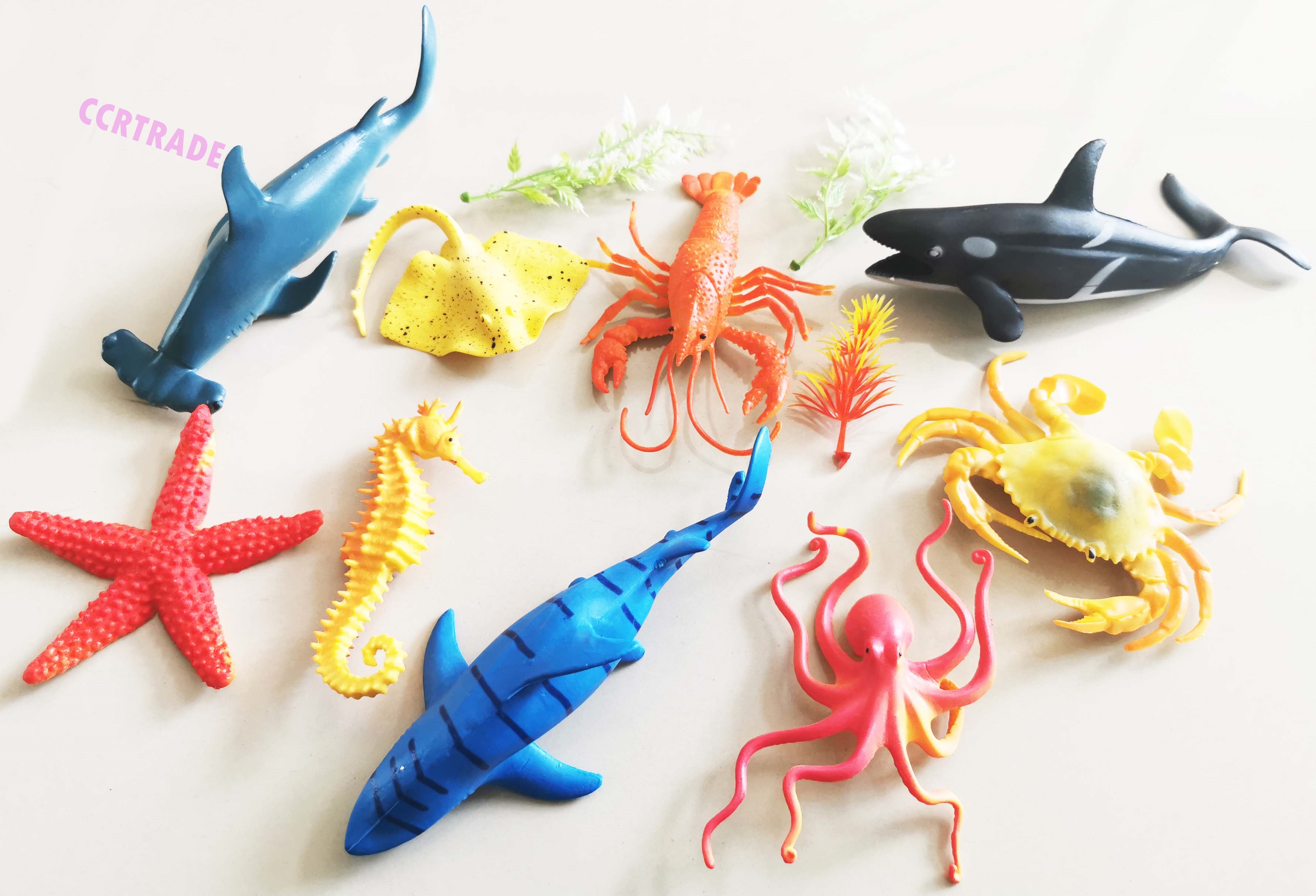 ชุดโมเดลเรียนรู้สัตว์ทะเลแอตแลนติก 12 ชิ้นถุง PVC 22.5 ซม.(1x3)