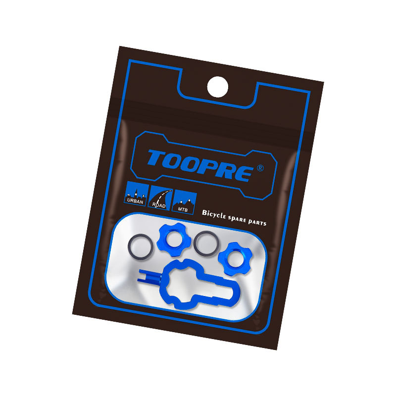 (2ชิ้น)น็อตวาล์วยางในรถจักรยานอลูมิเนียม TOOPRE พร้อมตัวขัน