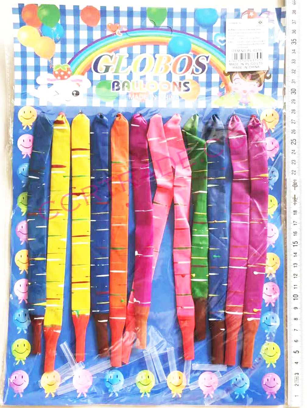 ลูกโป่งยาว 12 ชิ้นแผงจัมโบ้ 37.5 ซม.