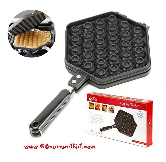 ++พร้อมส่ง++ กระทะวาฟเฟิลไข่ (วาฟเฟิลฮ่องกง) -- Egg Waffle Pan แบบหลุมเป็นรูปวงรี (รูปไข่) 30 หลุม สำหรับใช้กับเตาแก๊สเท่านั้น