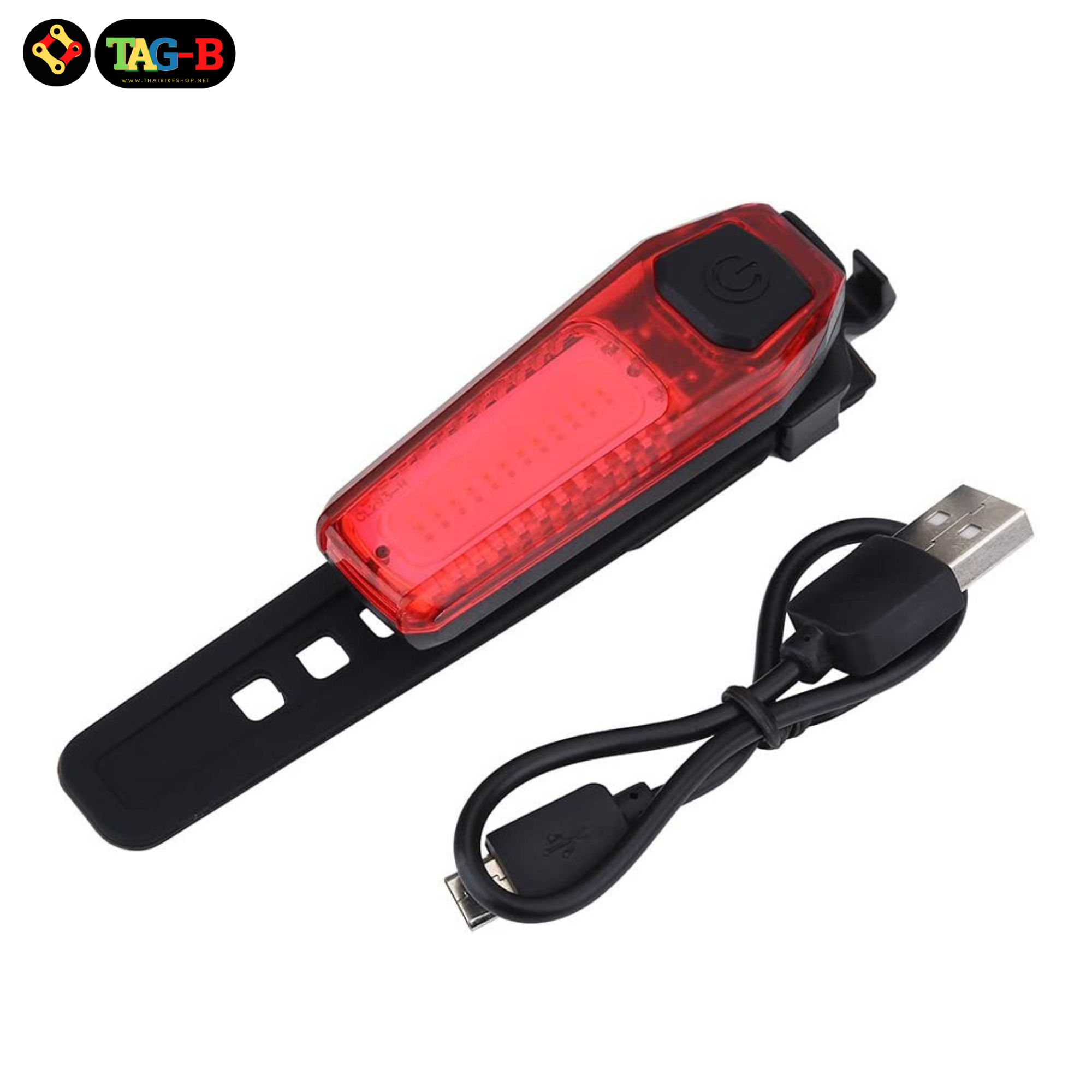 ไฟท้ายจักรยานชาร์จ USB ติดกระเป๋าได้ รุ่น ZH1608