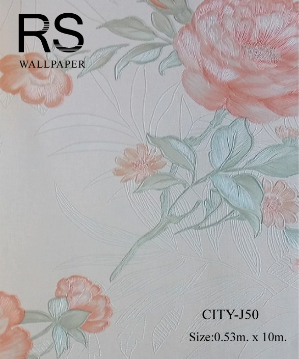 วอลเปเปอร์ลายดอกไม้ใบไม้ CITY-J50