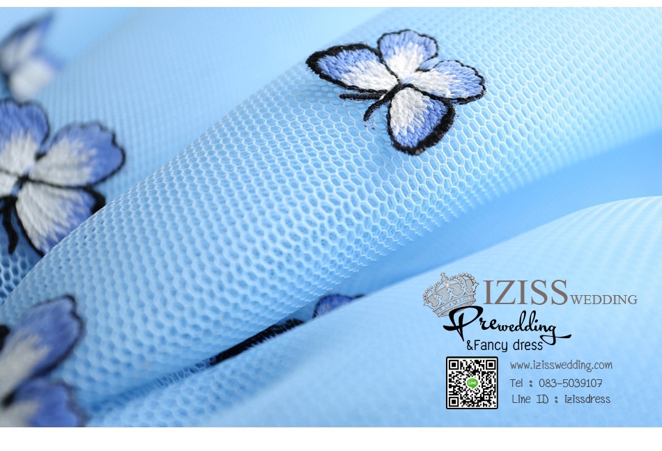 DS021 - **พรีออเดอร์** ชุดราตรี เดรสสั้นออกงาน (short dresses) ชุดไปงานแต่งงานสวยๆ "ธีมฟ้าสดใส"