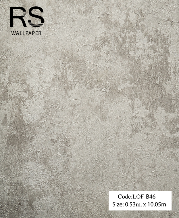 วอลเปเปอร์ลายสนิมผิวหยาบโทนสีน้ำตาลอมขาวทอง LOF-B46
