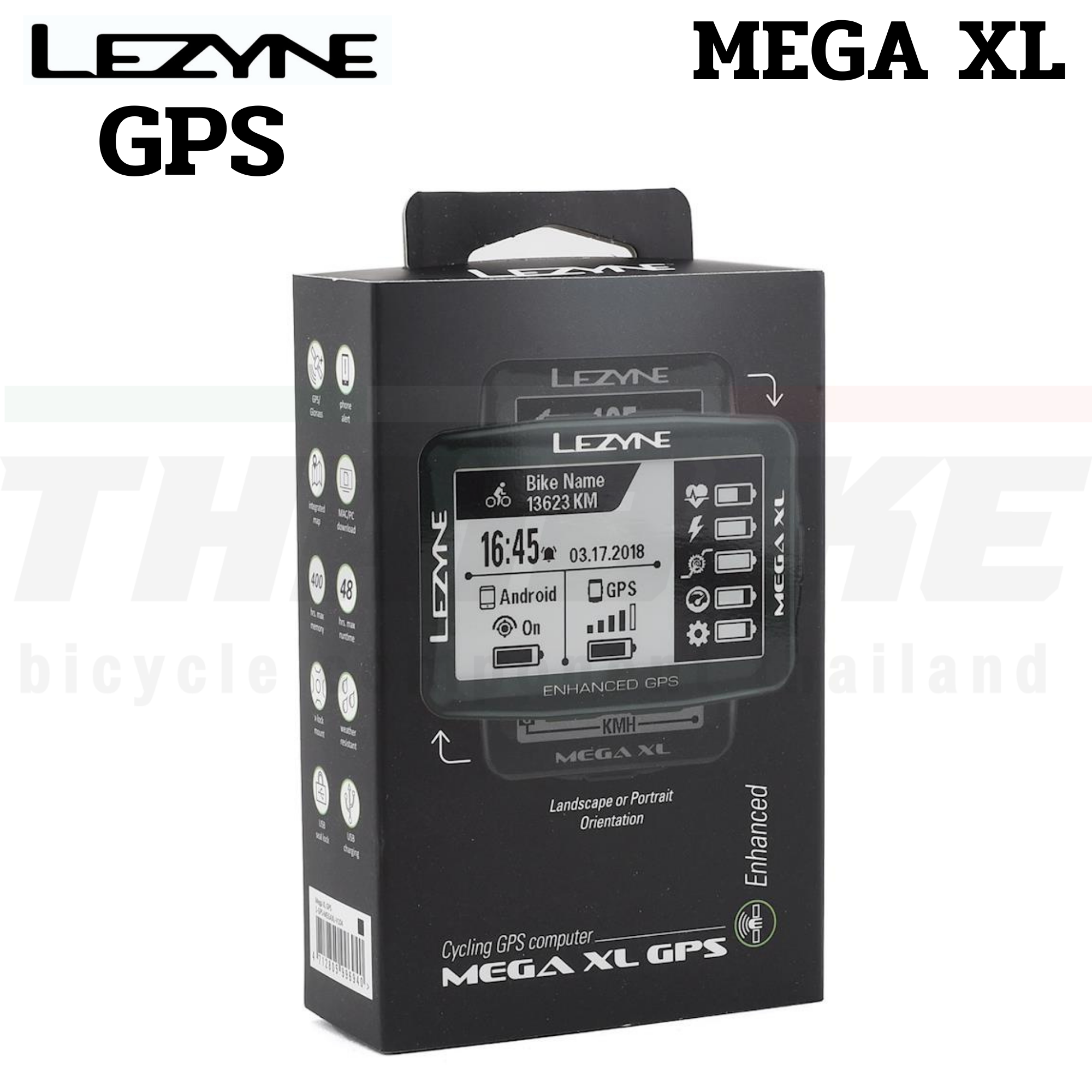 ไมล์จักรยาน LEZYNE Mega XL GPS ภาษาไทย หน้าจอ 2.7นิ้ว