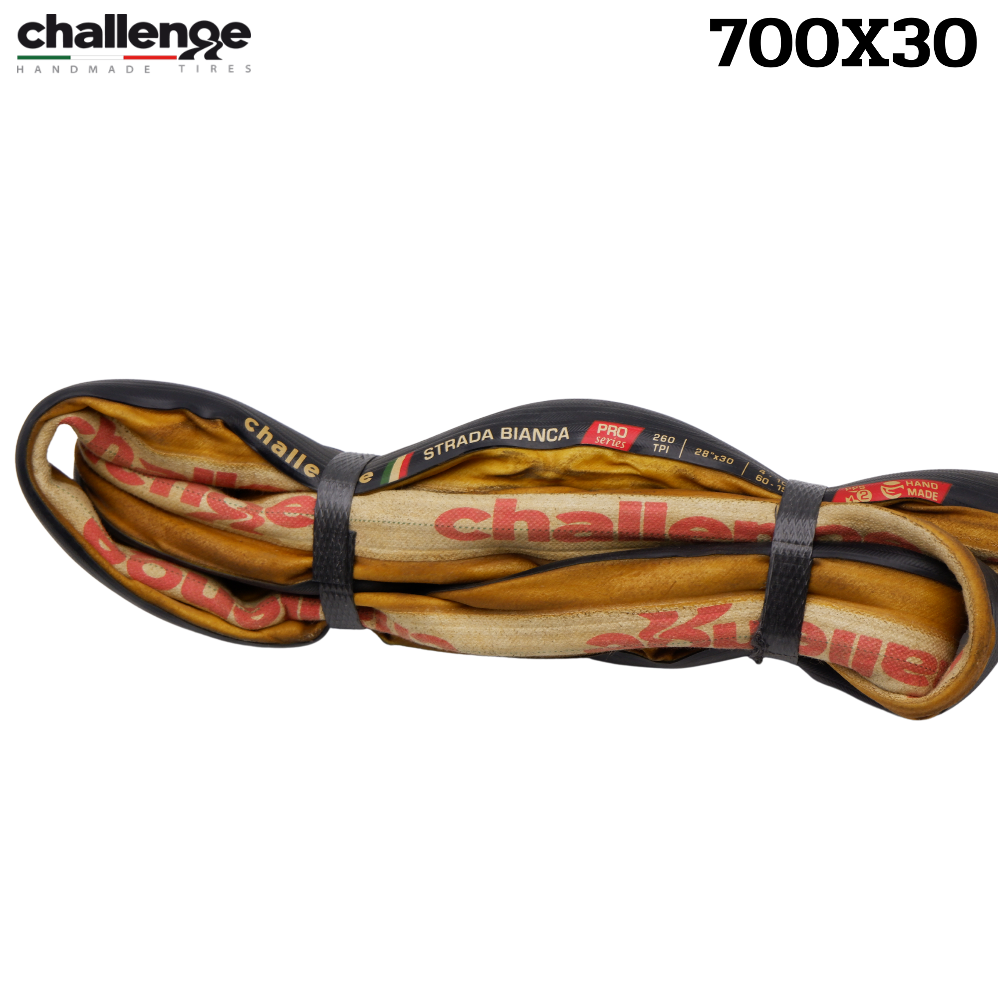 ยางฮาล์ฟ ยางนอกจักรยานเสือหมอบ Challenge Strada Pro 28" Tubular Tyre 700X30