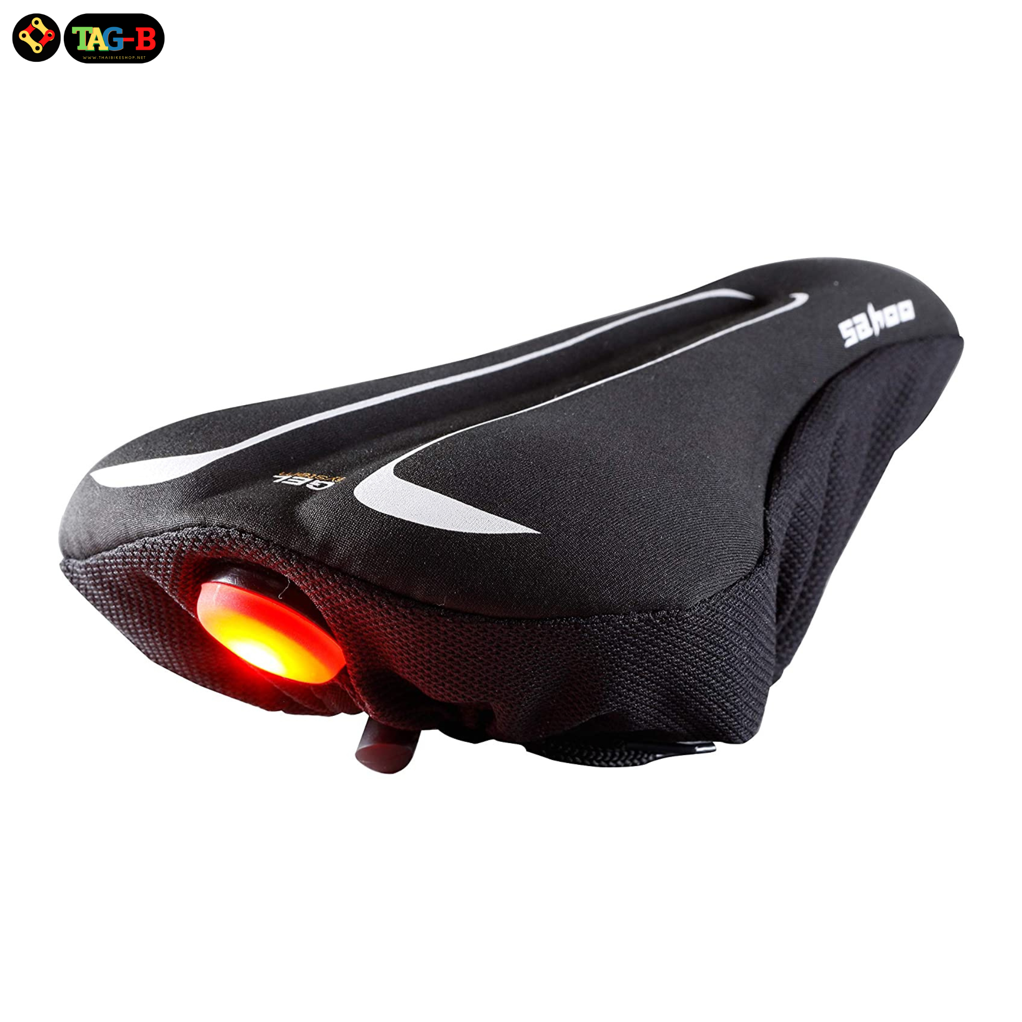 เจลรองเบาะจักรยาน เบาะเจล SAHOO มีไฟในตัว นุ่มพิเศษ