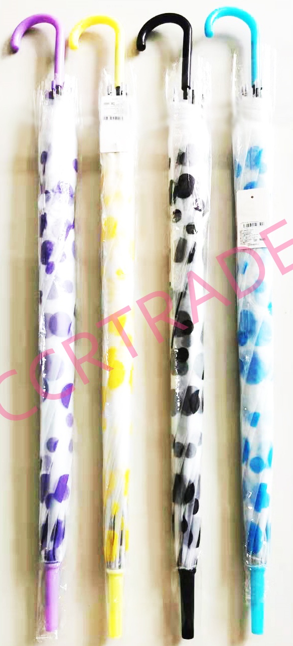 ร่มใสญี่ปุ่นลายจุด 8 ก้าน คละสี 21.5 นิ้ว(1x3)