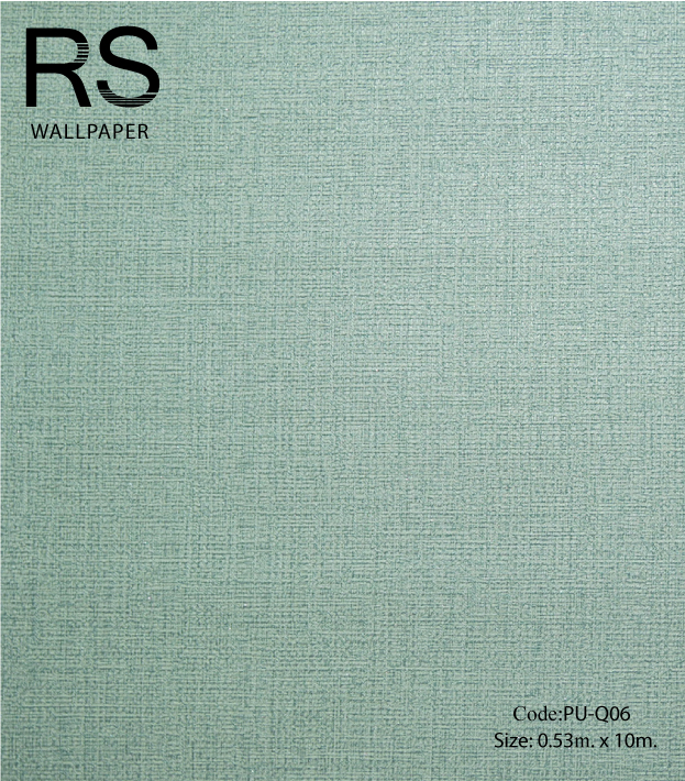 วอลเปเปอร์เทกเจอร์ผ้าพื้นสีฟ้าอ่อนอมสีเขียวอ่อนมีกลิตเตอร์สีเงิน PU-Q06
