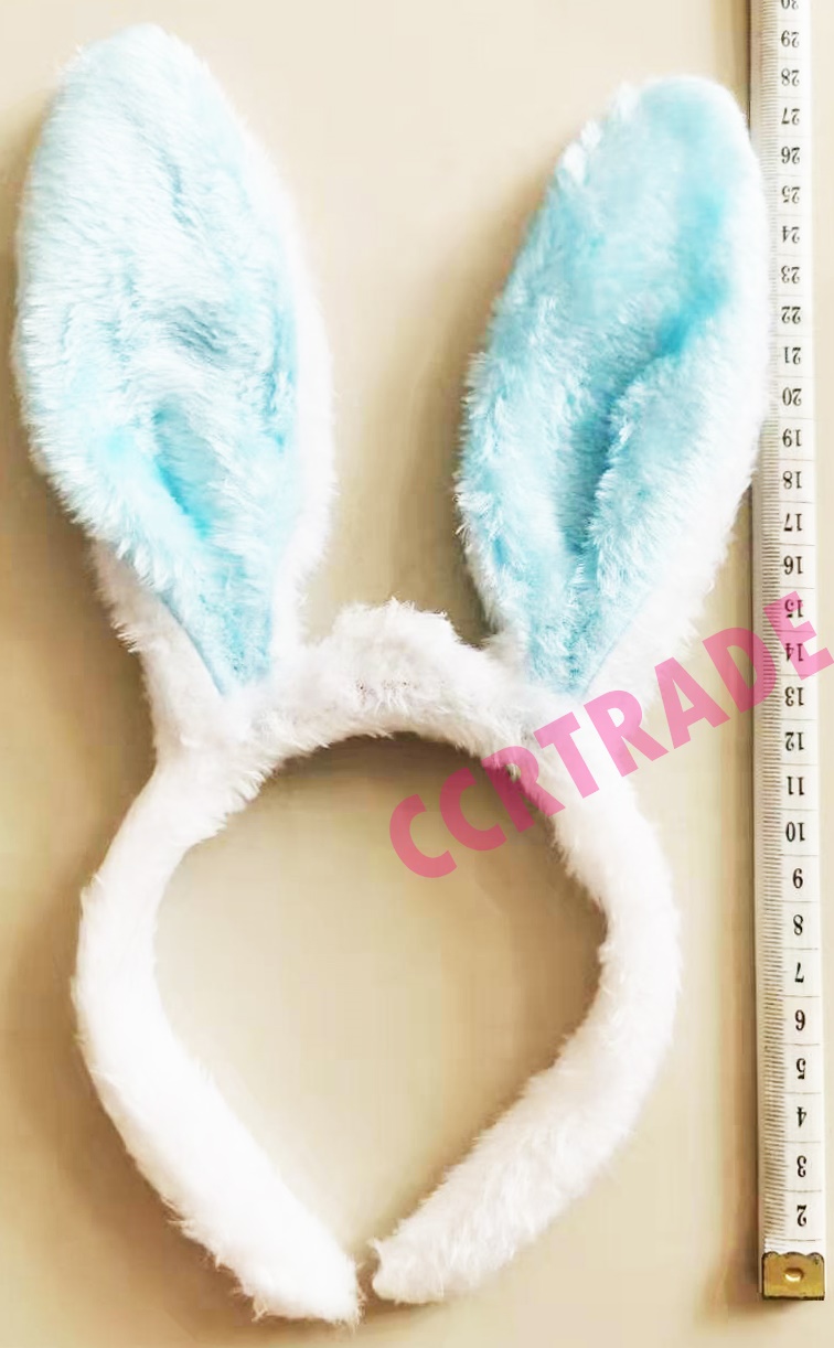 คาดผมหูกระต่ายขนนุ่ม 17x30 ซม.มีสีชมพูอ่อน-ชมพูเข้ม