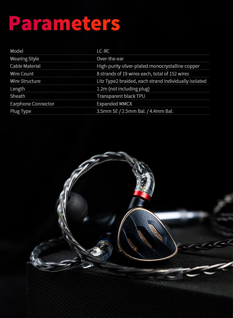 ขาย FiiO LC-RC สายอัพเกรดหูฟัง ทองแดงชุบเงิน monocrystalline แบบ Litz Type2