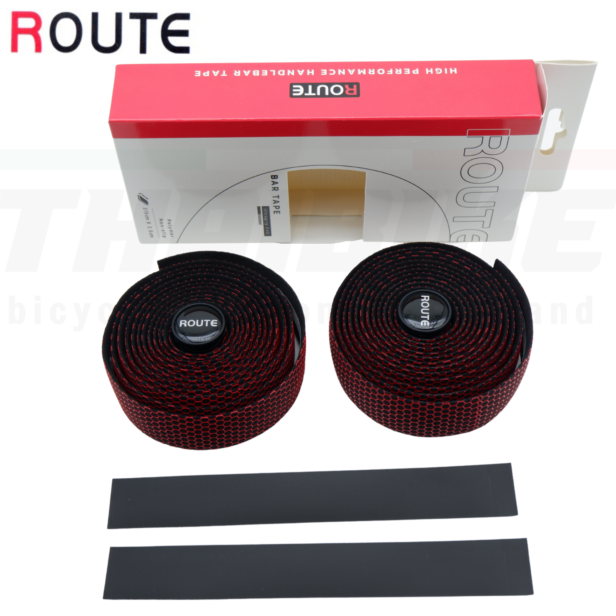 ผ้าพันแฮนด์จักรยานเสือหมอบลายรังผึ้ง ROUTE นุ่ม ติดมือ