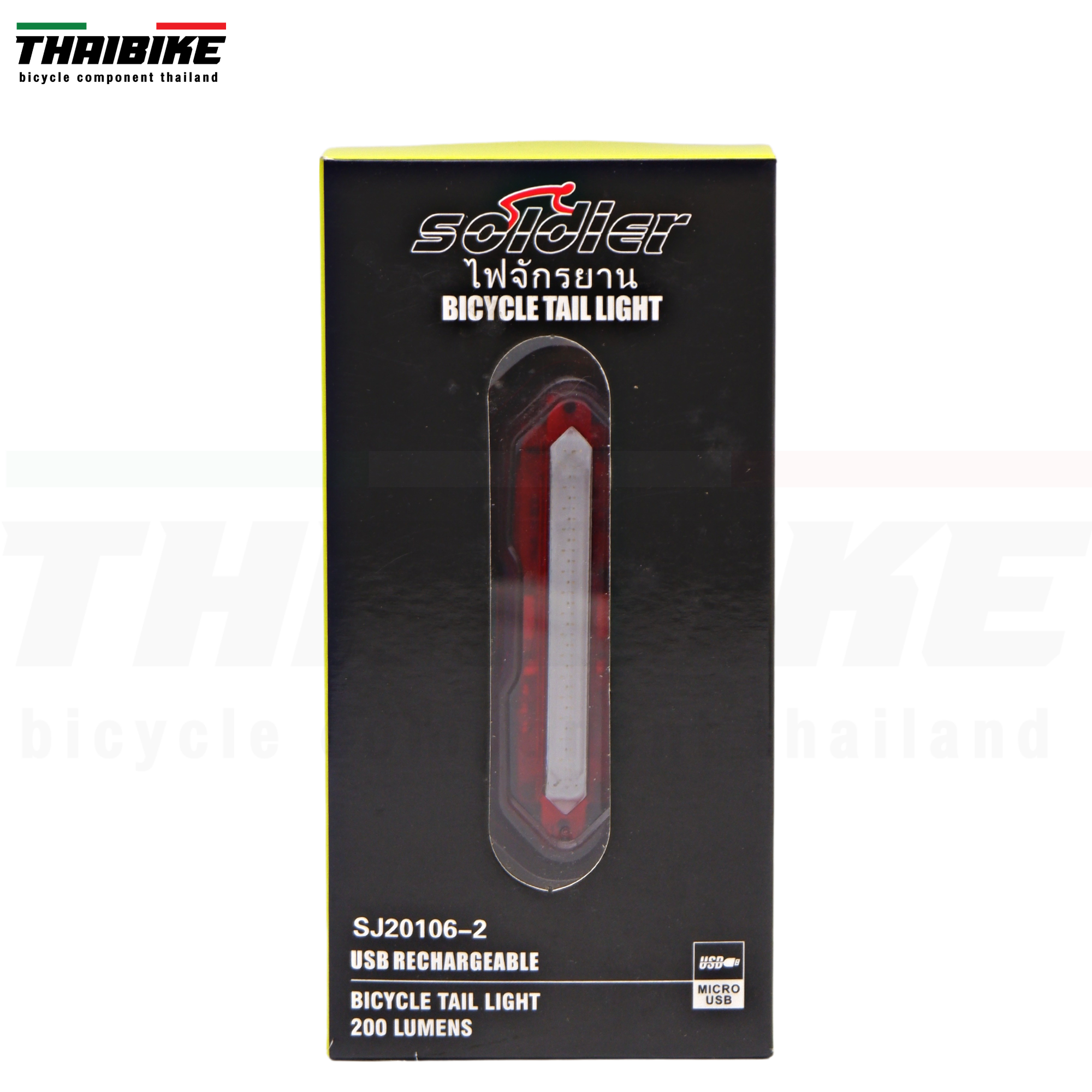 ไฟท้ายจักรยานเสือหมอบ เสือภูเขา THAIBIKE SOLDIER สีขาวแดง สีแดงน้ำเงิน