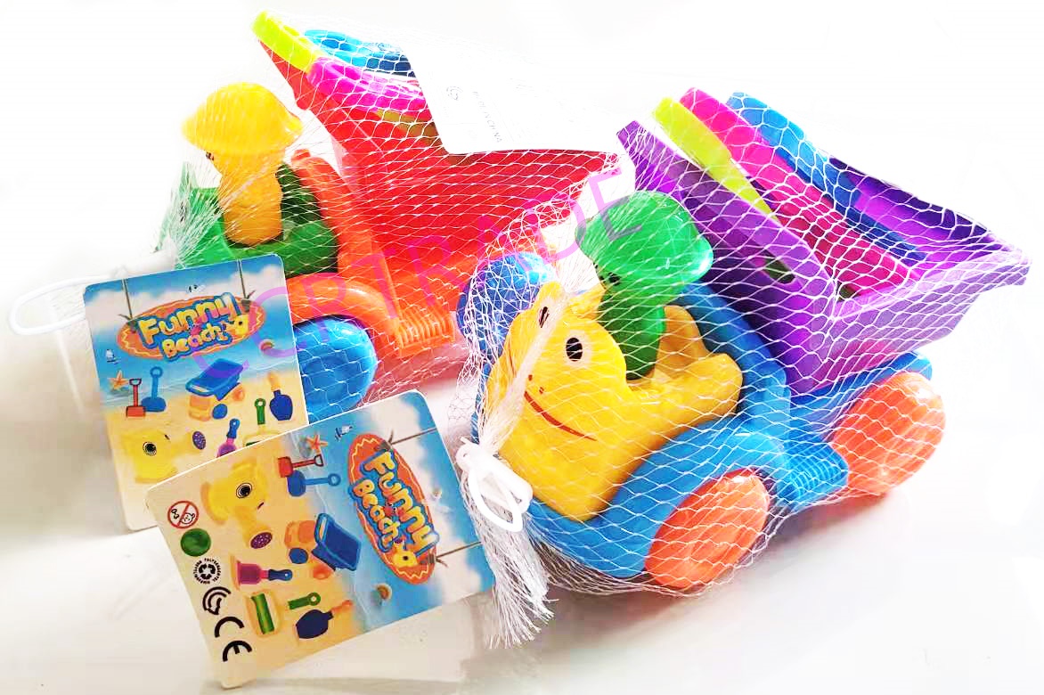 รถไฟการ์ตูนเล่นทรายถุงตาข่าย 16 ซม.