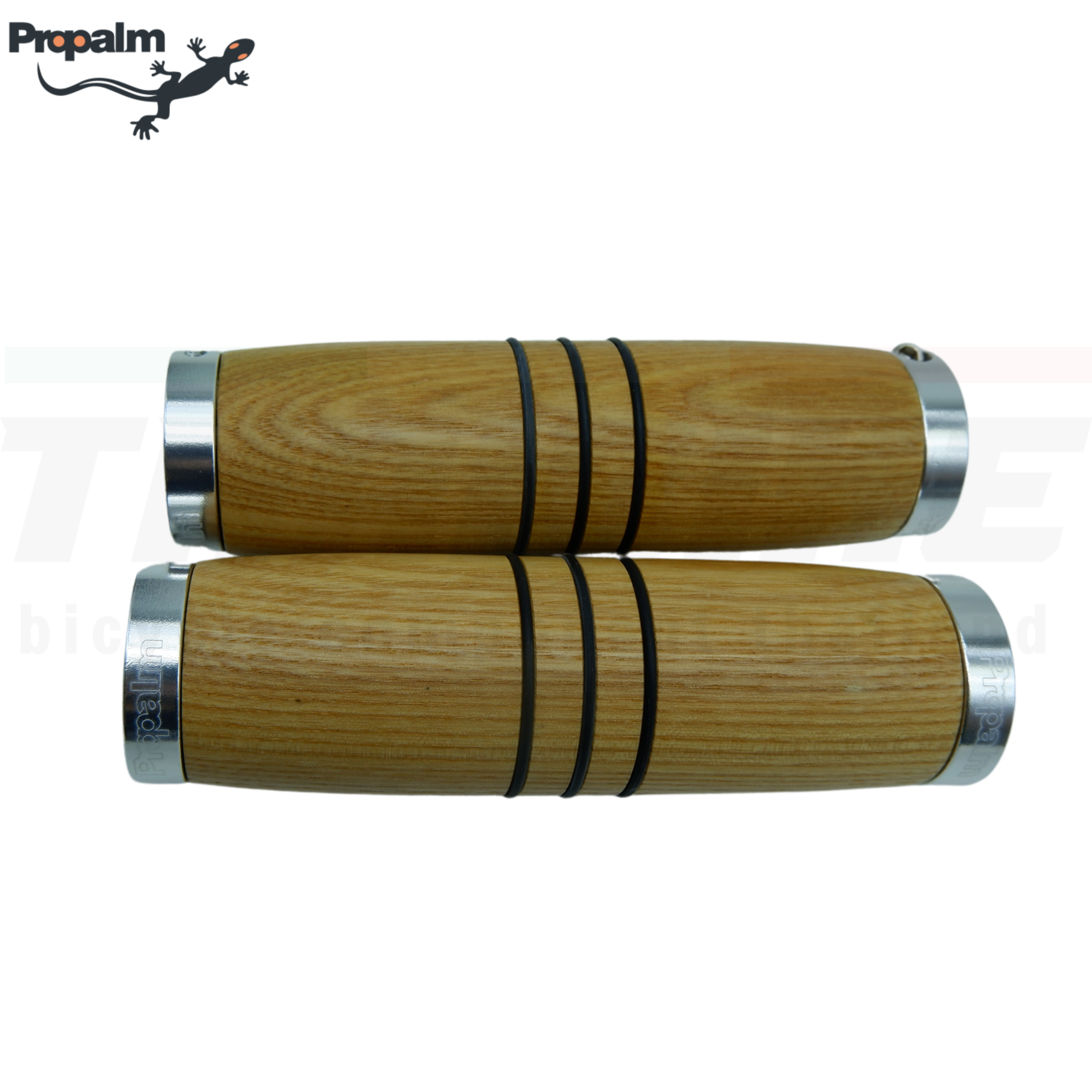 ปลอกแฮนด์จักรยานไม้แท้ PROPALM WOODEN GRIP HY-9402EP ANODIZED AL CAP 130MM