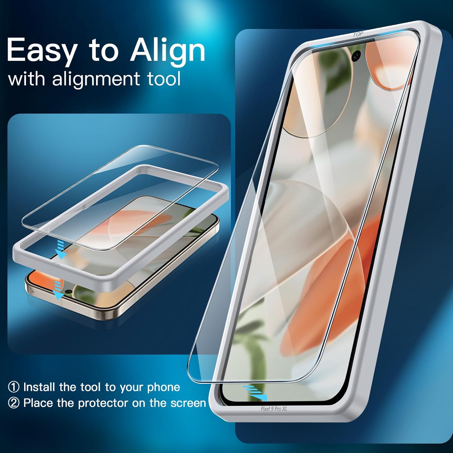 JETech Screen Protector for Google Pixel 9 Pro XL with Camera Lens Protector