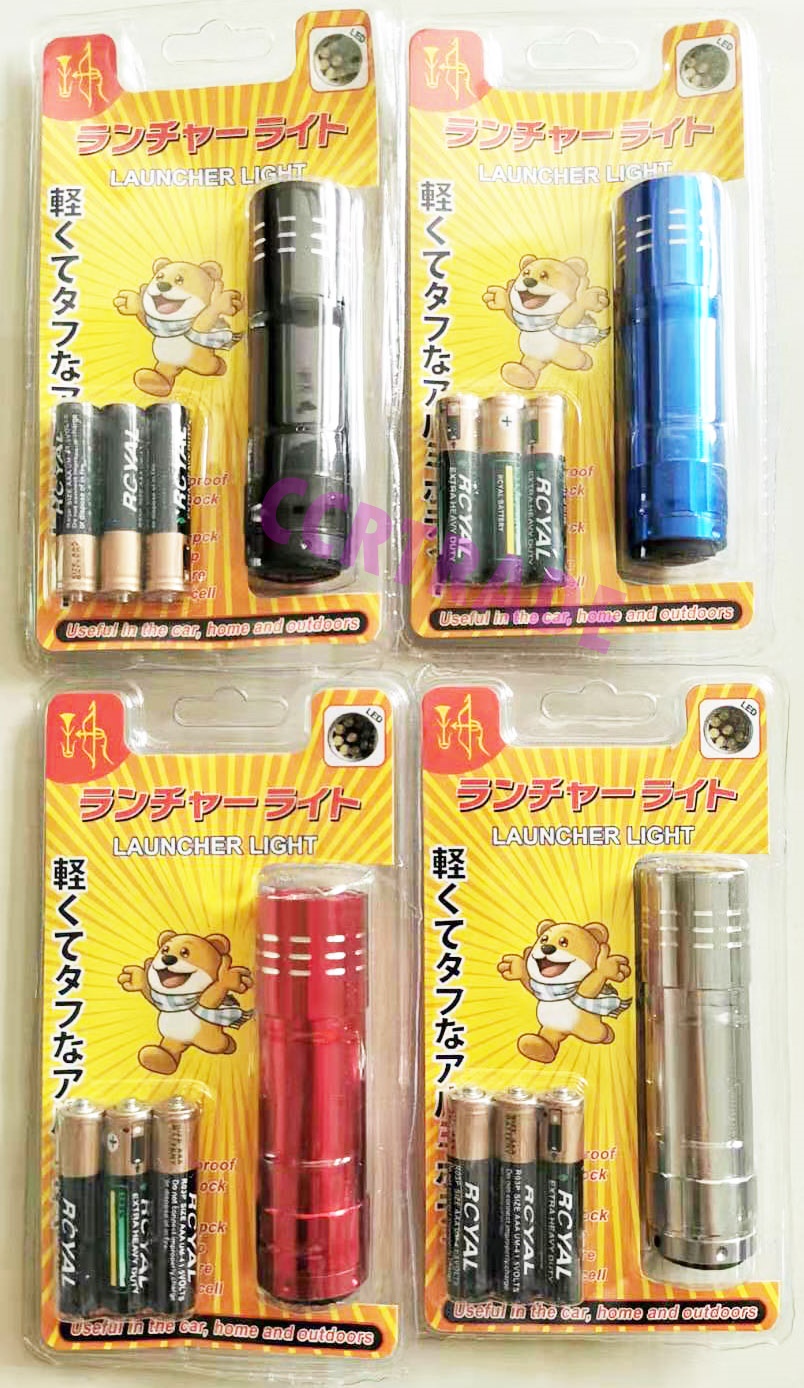 ไฟฉาย LED 9 หัว+ถ่านแผงการ์ตูน 15.5 ซม.