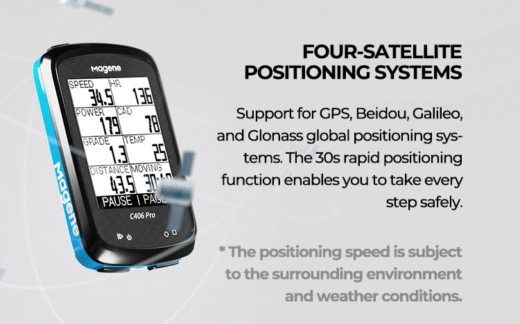 ไมล์จักรยานแบบ Magene C406Pro GPS Bike Computer Speedometer Odometer Cycling Training