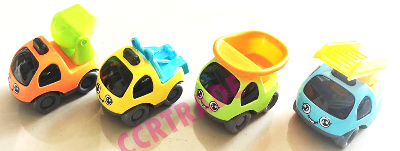 รถก่อสร้างการ์ตูนสีหวาน มีลานถาด 5.5x7 ซม.