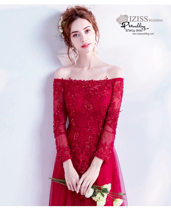 DL014 - **พรีออเดอร์** ชุดราตรี เดรสยาวออกงาน(Night party dresses) ชุดไปงานแต่งงานสวยๆ "ธีมสีโอโรส"