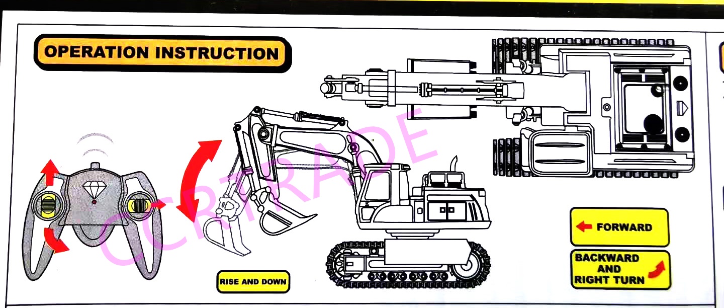 รถแม็คโครบังคับไร้สาย+รีโมทไร้สายกล่อง 17x32.5 ซม.(1x3)