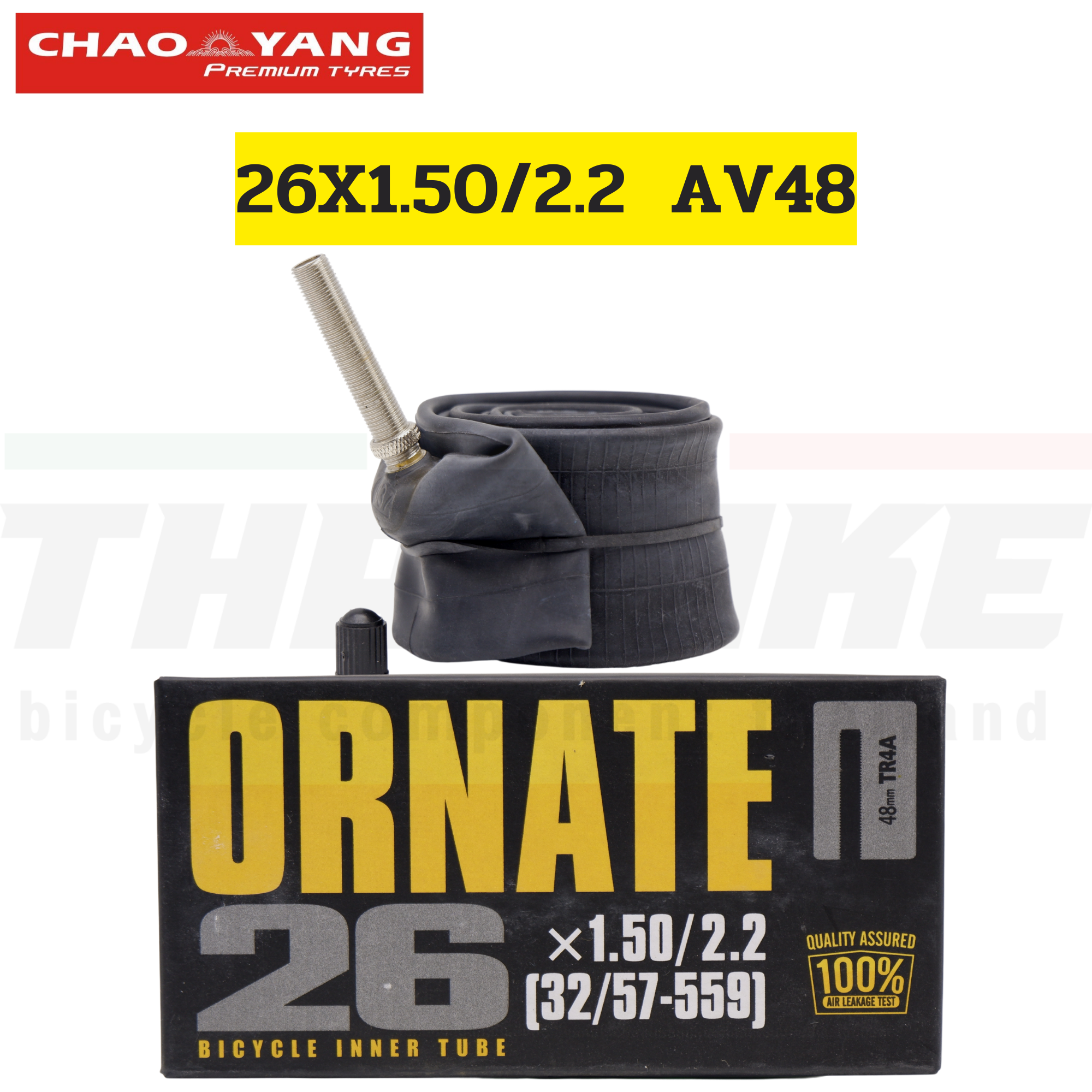 ยางในจักรยาน ORNATE CHAOYANG ARISUN ขนาด 20X1 1/8 AV40 20X1 3/8 AV48 24X1.95/2.125 AV28 26X1.25/1.5 AV48 700X28/35 A