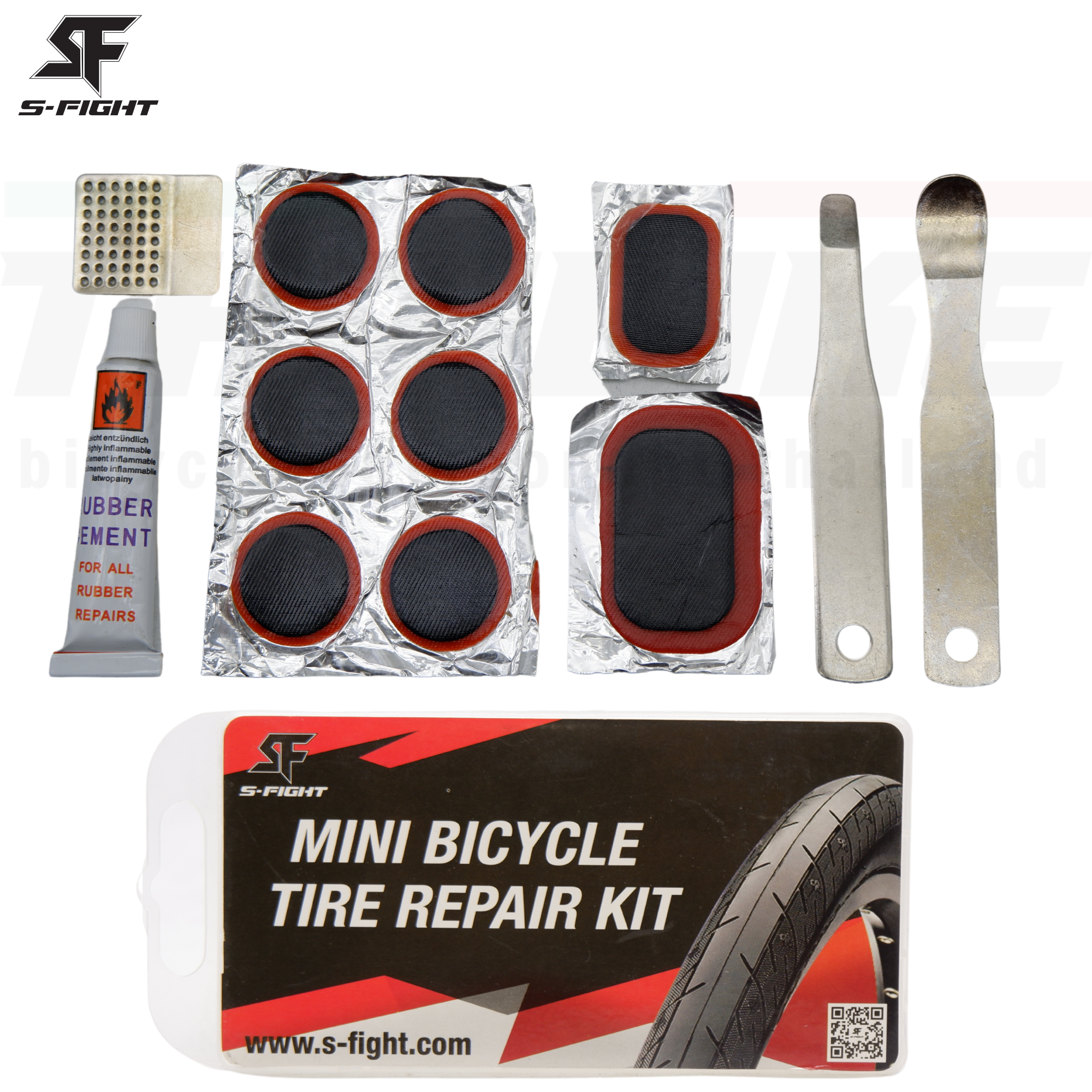 ที่งัดยางจักรยานแบบพลาสติก 2 ชิ้น ยี่ห้อ S-FIGHT ชุดปะยาง S-FIGHT