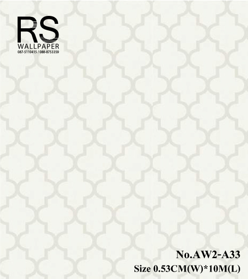วอลเปเปอร์ลาย ฉลุโมเดินร์ พื้นสีขาว ลายสีน้ำตาล AW2-A33