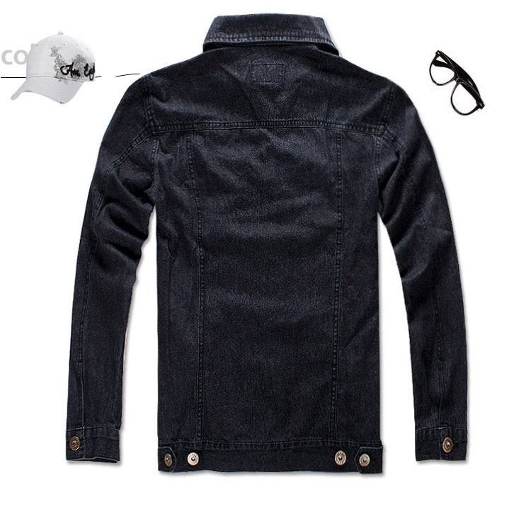 แจ๊กเก็ตแฟชั่น แจ๊กเก็ตยีนส์ สีดำ กระดุมหน้า แต่งขอบปลายแขนและขอบเอว