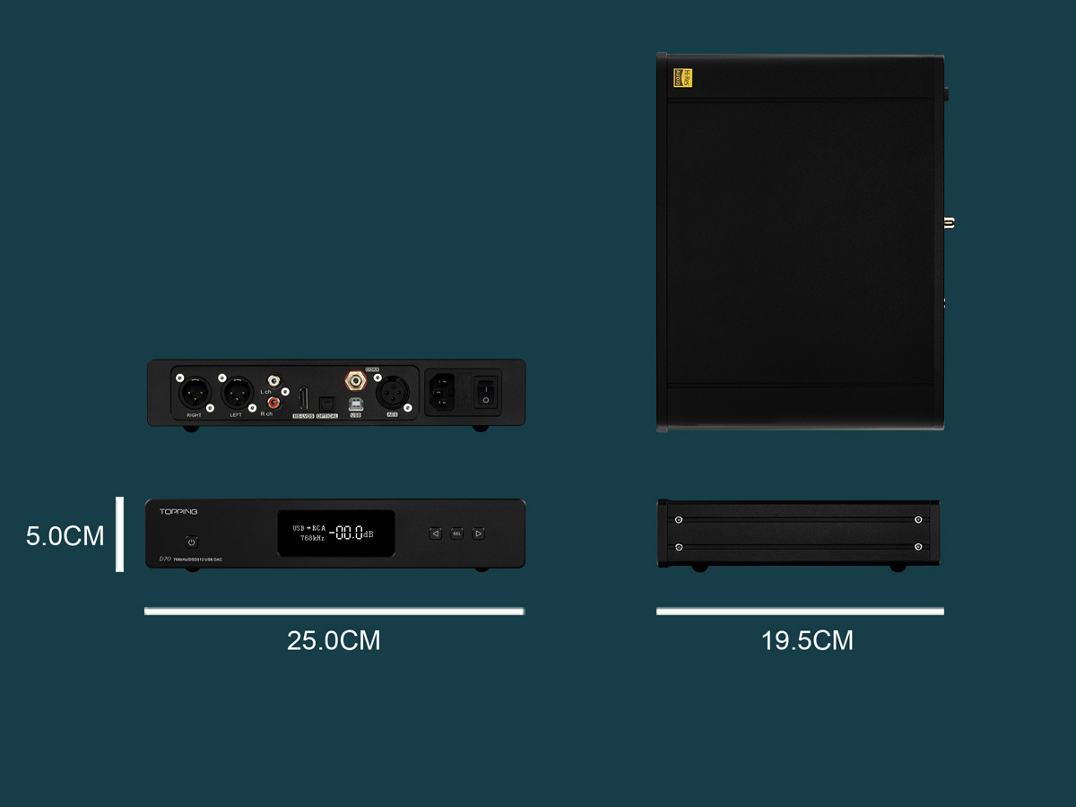ขาย Topping D70 Full Balanced DAC ชิป XMOS XU208 AK4497 รองรับ DSD512 Native, 32Bit/768kHz, Remote control