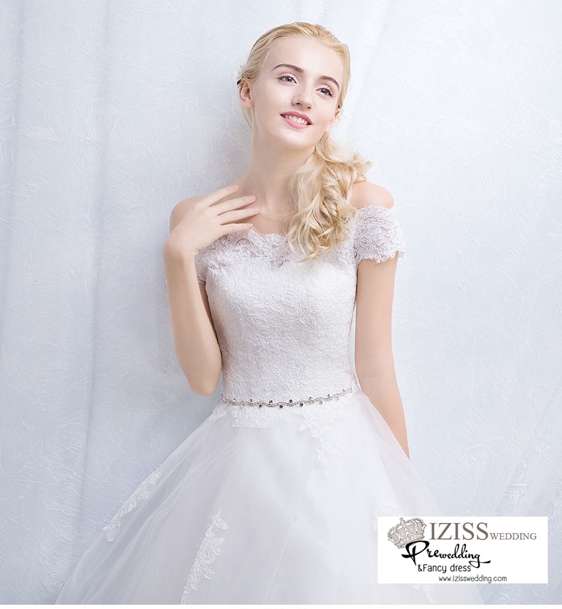 ฺBR115 **พรีออเดอร์**ชุดแต่งงาน&ชุดเจ้าสาวแบบยาวสีขาวเกรดพรีเมี่ยม เปิดไหล่ มีแขน หรูหราน่ารัก สวยโดดเด่นไม่ซ้ำใคร