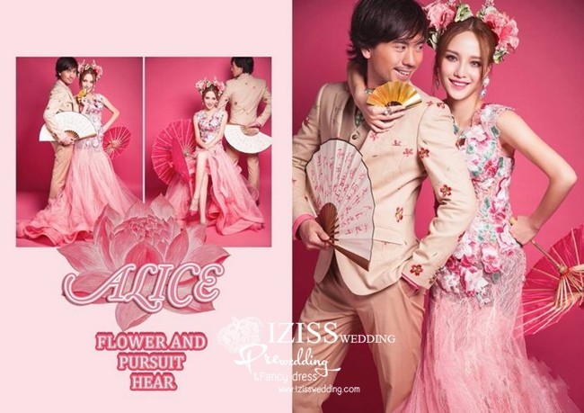 PW344-**พร้อมส่ง **ชุดคู่ถ่ายพรีเวดดิ้ง (prewedding dress) & ชุดแต่งงานแฟนซี (Fancy wedding dress)ชายหญิง "ธีมสีชมพู"