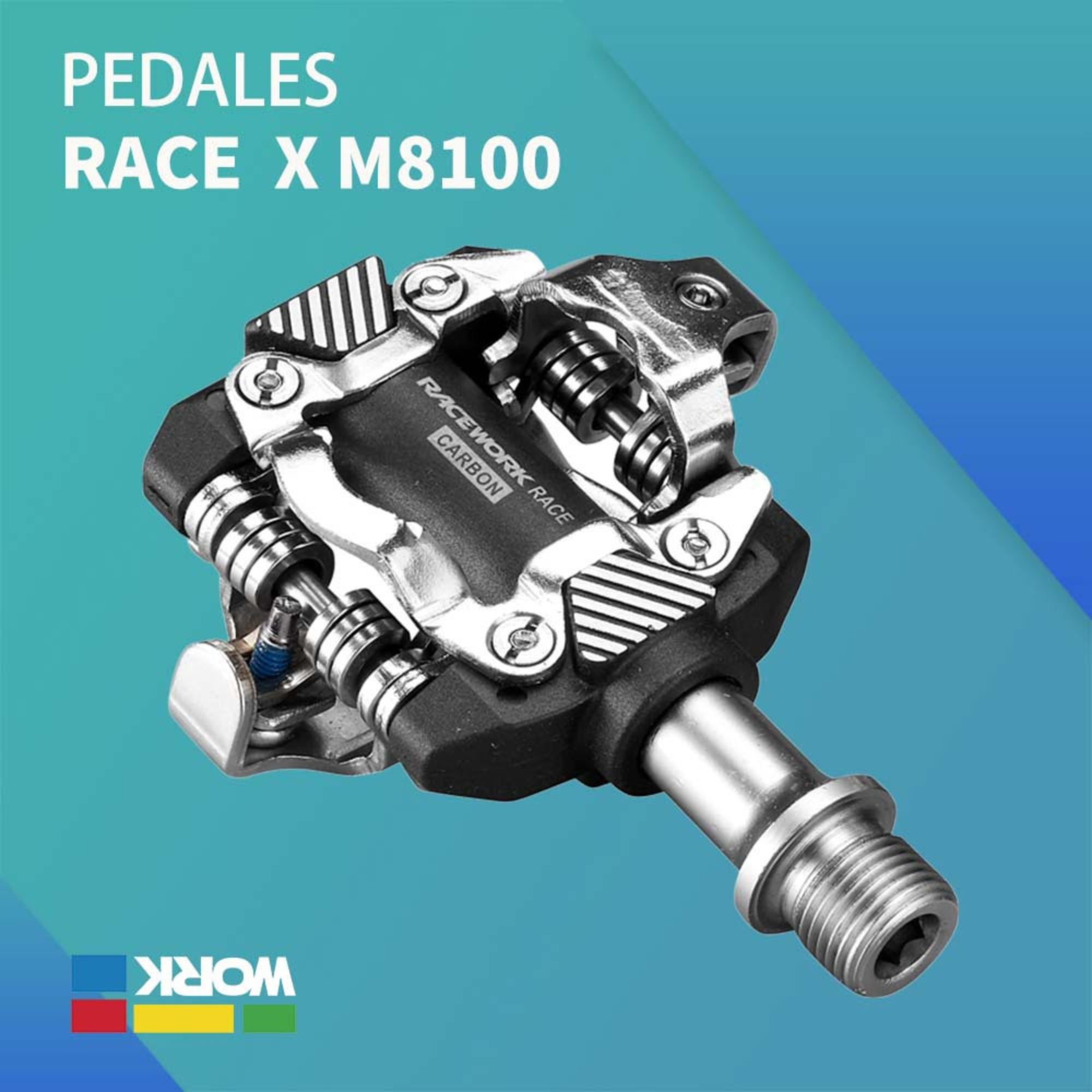 บันไดคลีตจักรยานเสือภูเขาคาร์บอน RACEWORK Pedals X-M8100