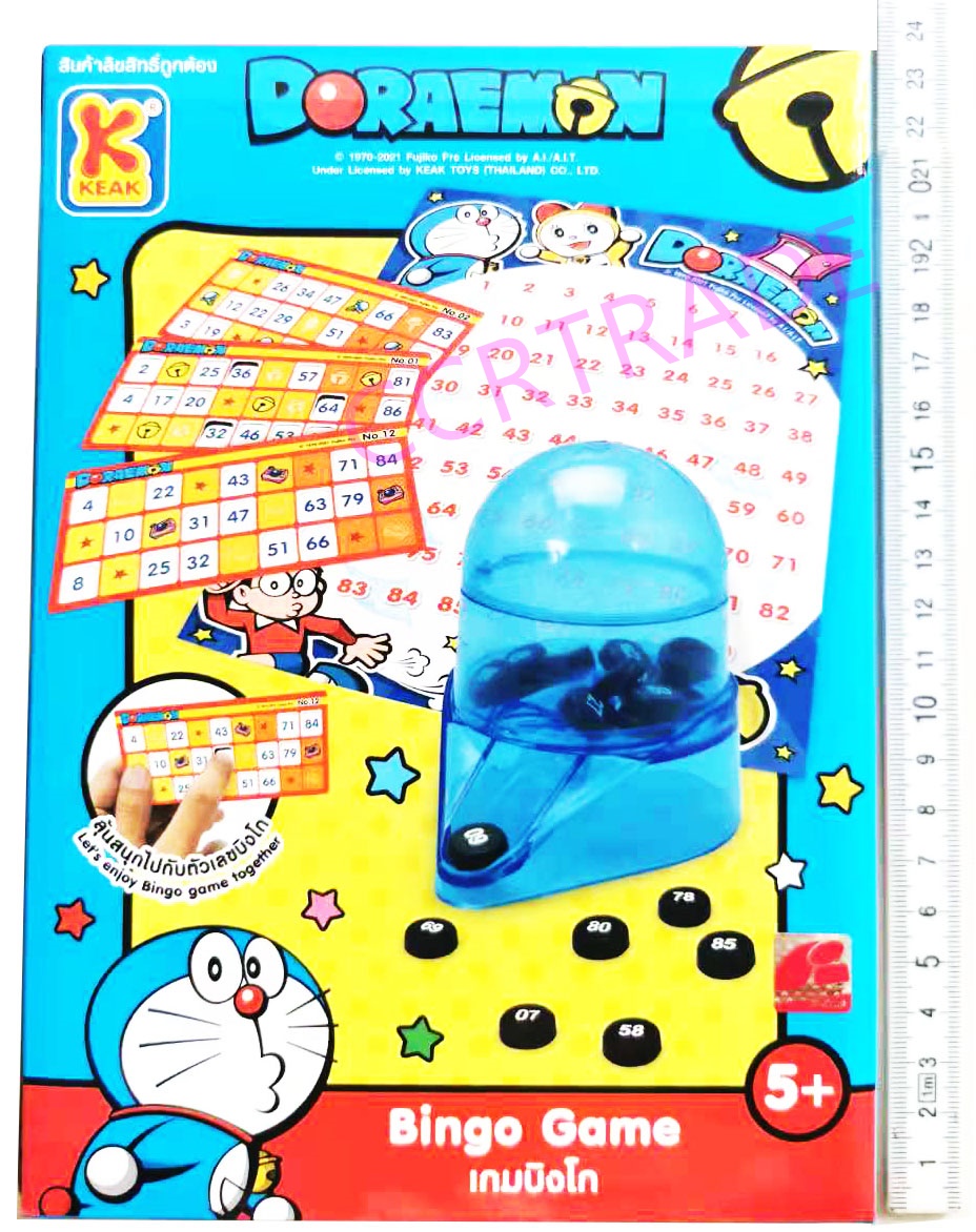 เกมส์บิงโกโดราเอม่อน 90 เลข+การ์ด 12 แผ่นกล่อง 14.5x20 ซม.(ลิขสิทธิ์แท้)(1x3)
