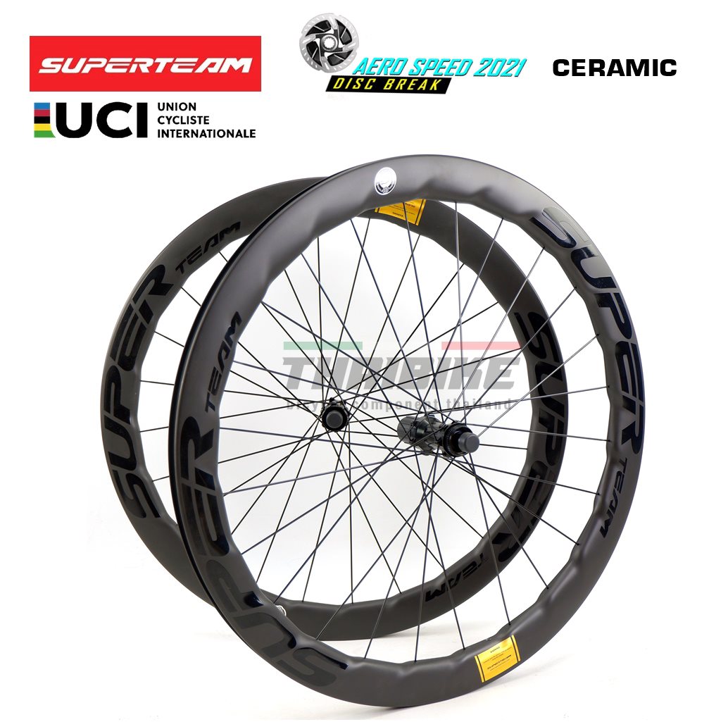 ดิสเบรค ล้อจักรยานเสือหมอบคาร์บอน SUPERTEAM CURVE PRO DISK ดิสก์เบรค ขอบ 50/50