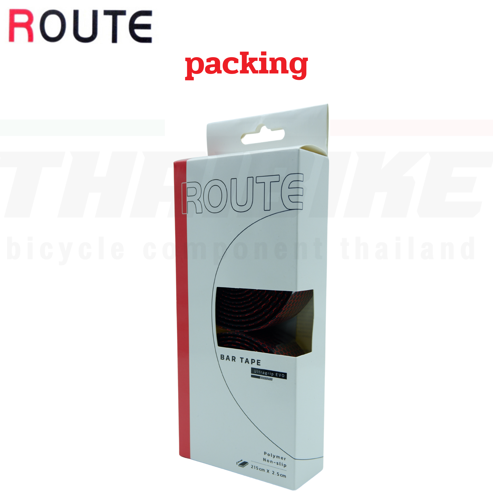 ผ้าพันแฮนด์จักรยานเสือหมอบลายรังผึ้ง ROUTE นุ่ม ติดมือ