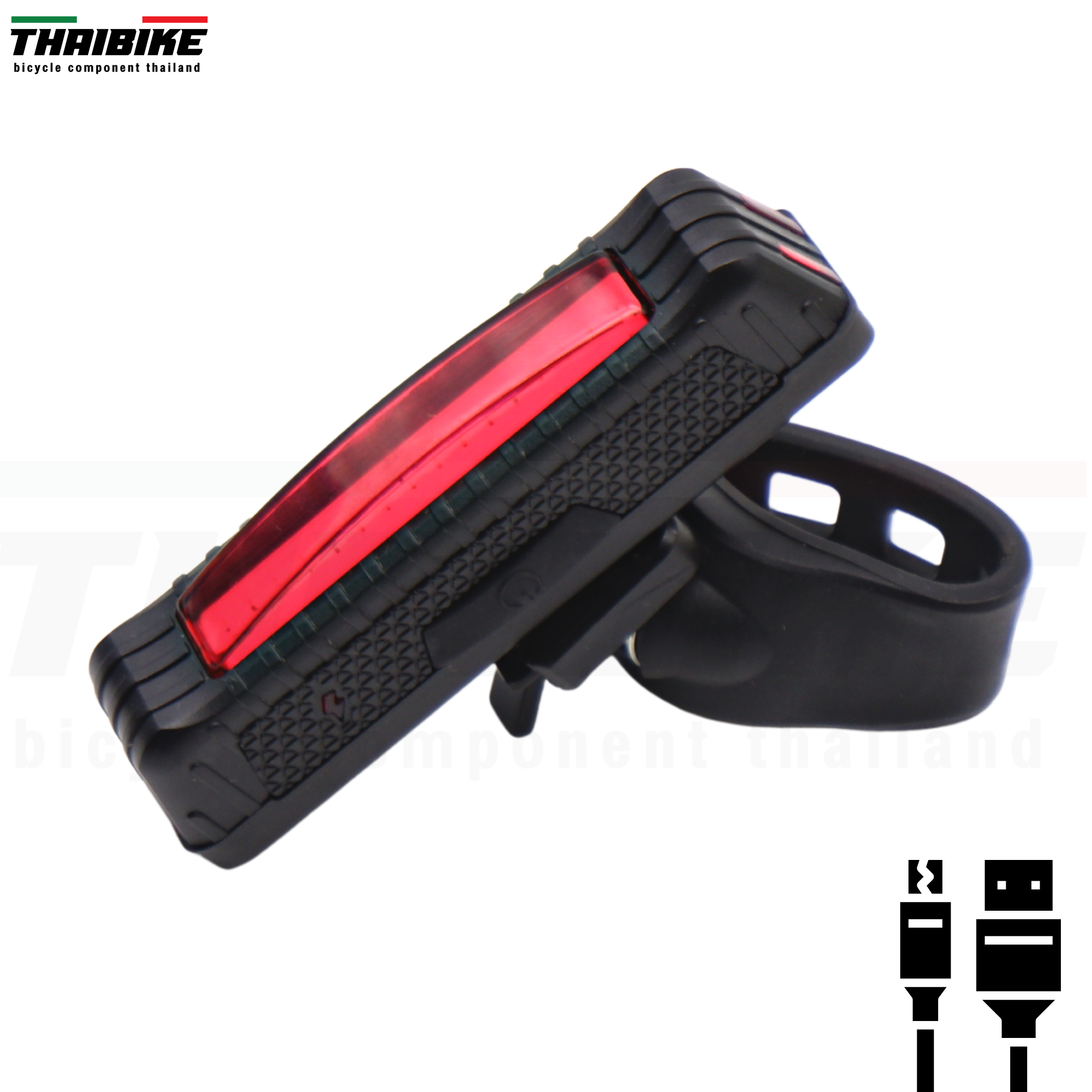 ไฟหน้า ไฟท้ายจักรยานแบบชาร์จ USB KEEPER FH-019 ไฟสีแดง ไฟสีขาว (แพค OPP)