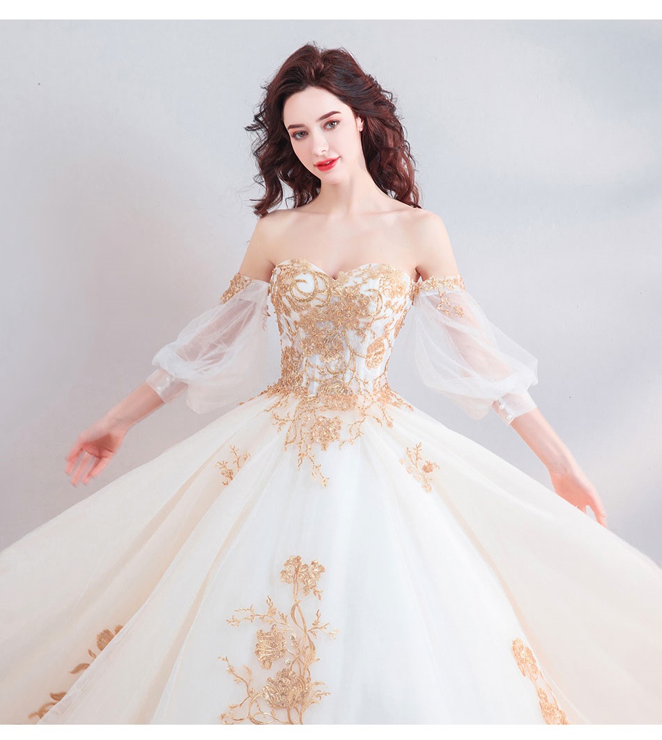 DL102 **พรีออเดอร์** ชุดออกงานสีทอง ชุดราตรี เดรสยาวออกงาน (Night party dresses) ชุดไปงานแต่งงานสวยๆ "ธีมสีทอง"