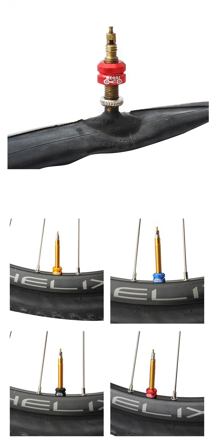 (2ชิ้น)น็อตวาล์วยางในรถจักรยานอลูมิเนียม MUQZI CNC Tire Vacuum Law Mouth Nut Bike Tire Inner Valve Cap