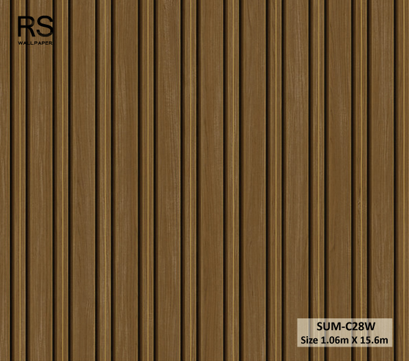 วอลเปเปอร์ ลายไม้ระแนงร่องสีทอง SUM-C28W