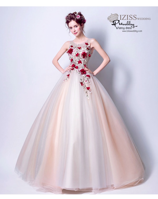 DL009 - **พรีออเดอร์** ชุดราตรี เดรสยาวออกงาน (Night party dresses) ชุดไปงานแต่งงานสวยๆ "ธีมครีมเทา"