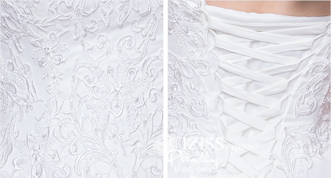 BR121 **พรีออเดอร์**ชุดแต่งงาน&ชุดเจ้าสาวแบบยาวสีขาวเกรดพรีเมี่ยม เปิดไหล่ มีแขน หรูหราน่ารัก สวยโดดเด่นไม่ซ้ำใคร