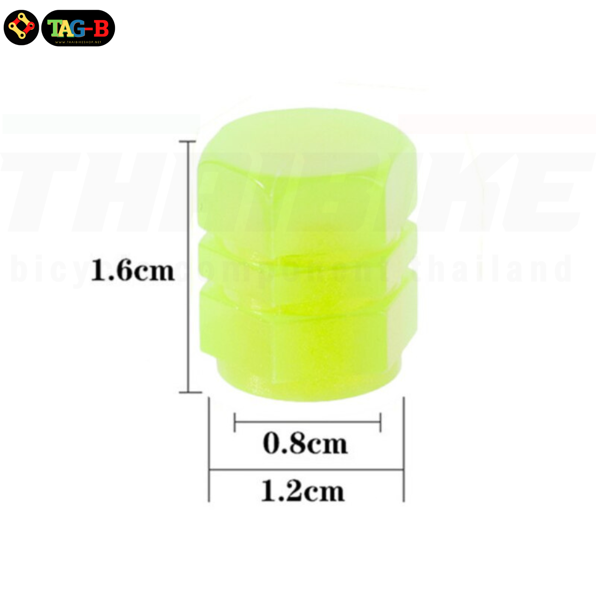 ฝาปิดจุ๊บลมจักรยาน มอเตอร์ไซต์ รถยนต์แบบจุ๊บใหญ่ AV สีเขียวสะท้อนแสง