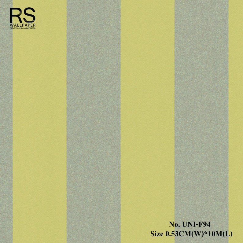 วอลเปเปอร์ติดผนัง ลายทางสีทองอมเขียวสลับสีเขียวอ่อน No.UNI-F94