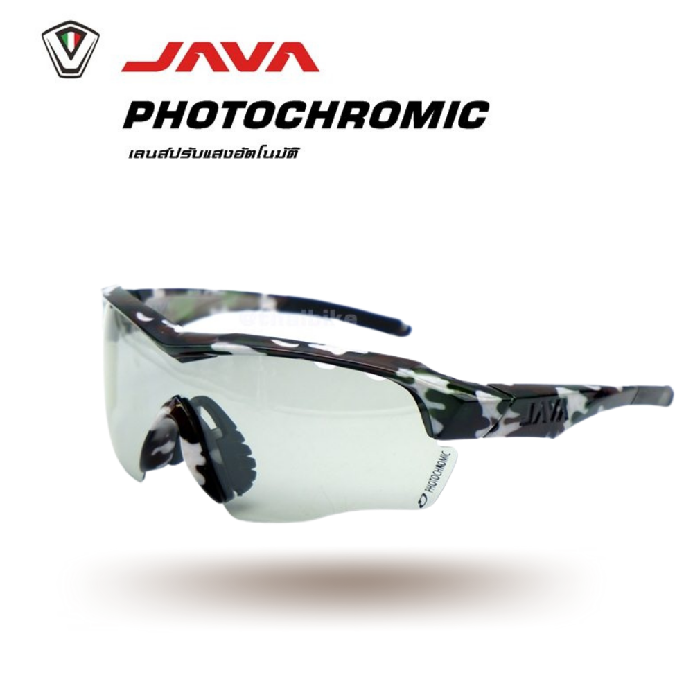 เลนส์ปรัแสงออโต้ แว่นตาปั่นจักรยาน ยี่ห้อ JAVA GEFORCE photochromic กิจกรรมกลางแจ้ง
