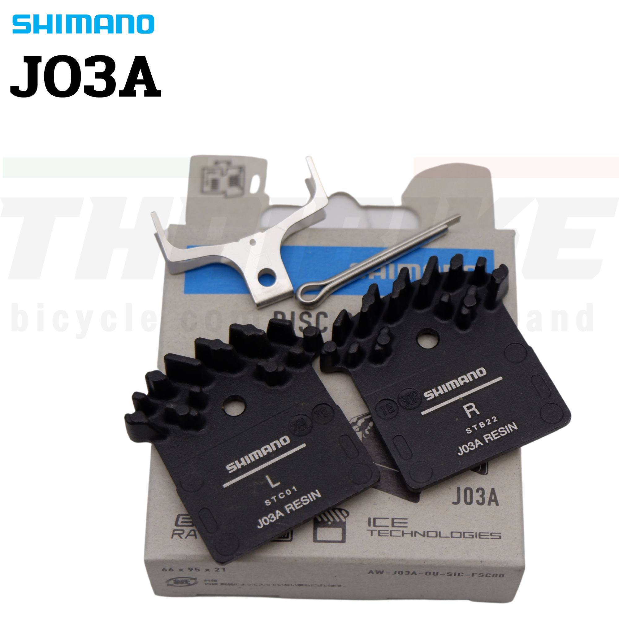 แผ่นยางเบรคจักรยานเสือภูเขา SHIMANO XT J03A BRM8100, RESIN, W/O FIN มีปีกระบายความร้อน