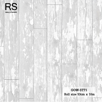 วอลเปเปอร์ ลายไม้วินเทจ สีเทาอ่อน GOD-ST71