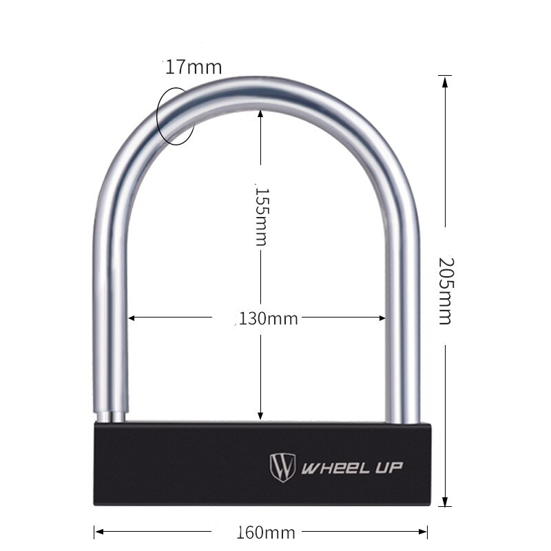สายล๊อคจักรยานเสือหมอบ เสือภูเขา รุ่นหนาพิเศษ U LOCK แบบมีกันขโมย ยี่ห้อ WHEEL UP